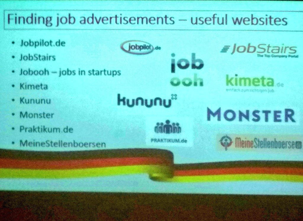 WorldwiseCentre's tweet photo. Useful websites for finding #employment opportunities in #Germany ๐ #WorldwiseWorkshops https://t.co/LgEdu6HX7z