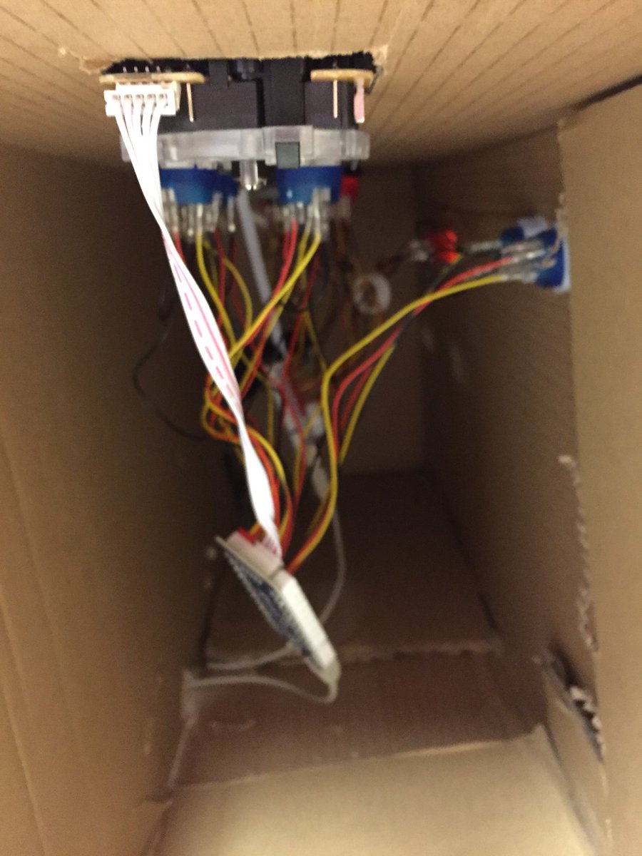 Mr_Hilbert's tweet photo. Next phase of #RHSEngineering arcade project is to move from the cardboard box to an enclosed case. The challenge is to make all the stuff fit and be functional without cracking the screen. #WeRcareers @LearnatRHS @wearrrichmond https://t.co/h4Htxjic56