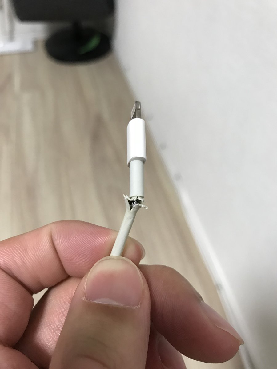 iPhoneのケーブル必ずこうなってつらい