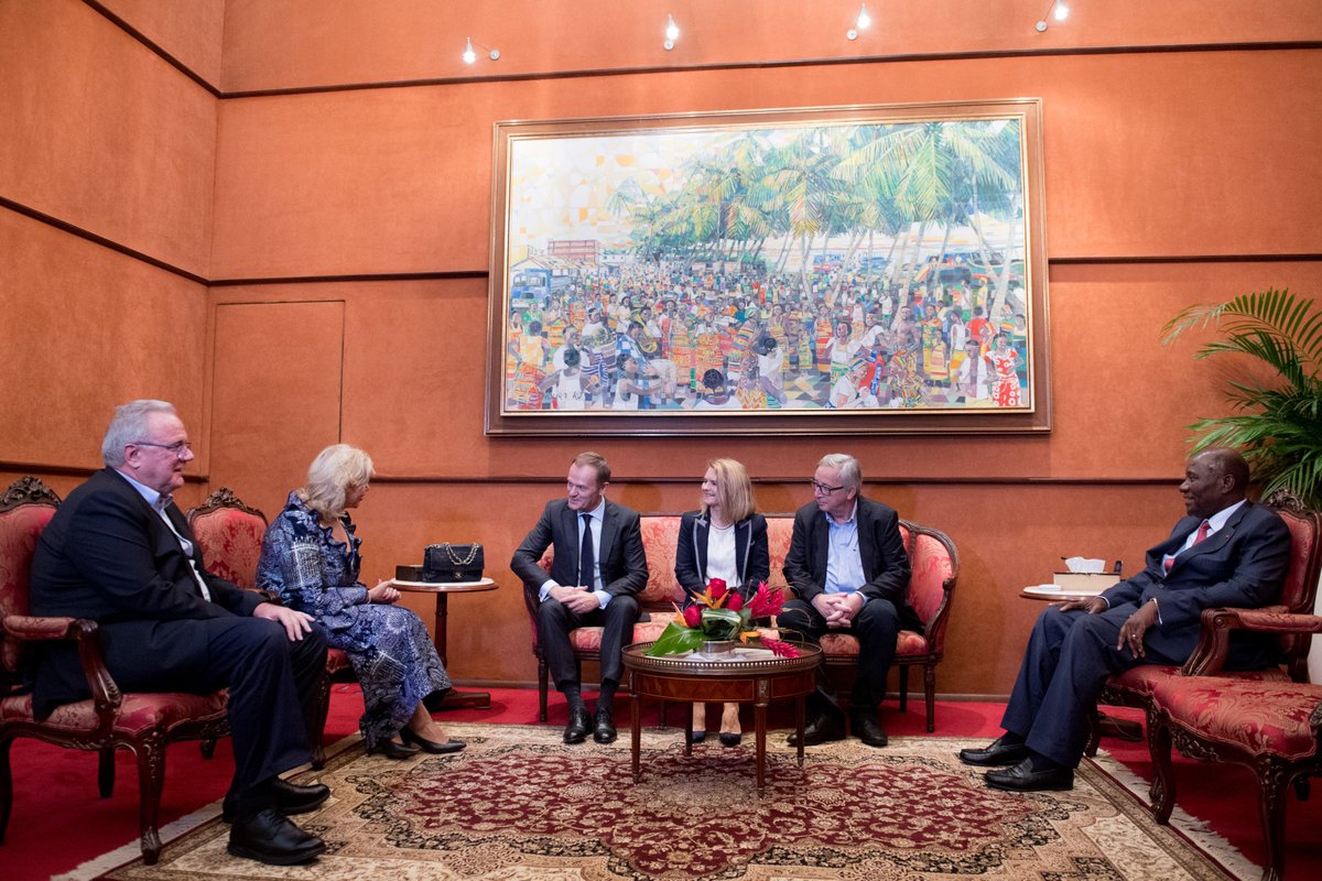EU_Commission's tweet photo. What happens in Africa matters for Europe, and what happens in Europe matters for Africa. Our partnership is an investment in our shared future.

President @JunckerEU leads our delegation at the #EUAfrica Summit in Abidjan, Côte d'Ivoire. https://t.co/QeGe6JBjOk #AUEU https://t.co/WexYlARgfP