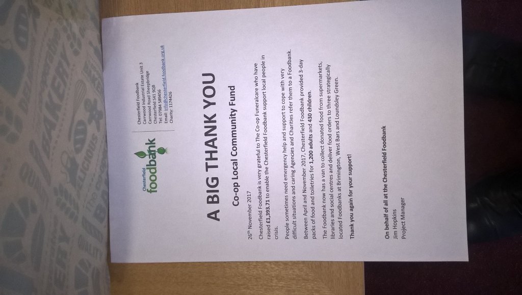 Johncr531980's tweet photo. @CoopFuneralcare @DavidCollingwo1 @deananderson634 @andreabradley8 what a lovely letter from one of our charities https://t.co/NyQgoSNjOO