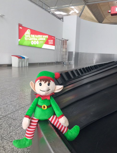 STN_Airport's tweet photo. Do you recognise this #LostElf? He was left on the Terminal forecourt & we need your help to reunite him with his little owner! RT this & let's get #Elfie home in time for Christmas π
In the meantime, this very mischievous elf has been up to lots around the Terminal... https://t.co/DxJA2H3OSF