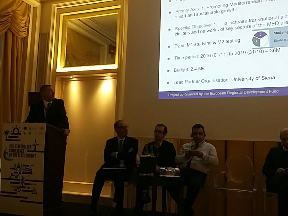 maestrale_MED's tweet image. Prof. Bastianoni from @unisiena presenting our project at the #UfM4blueeconomy addressing Mason topics on #&quot;bluegrowth #networking #pilotprojects #MEDarea