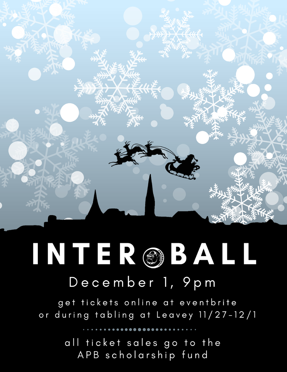 gualtbreaks's tweet photo. Escape the cold and celebrate the end of the semester with music, dancing, hot chocolate, and your friends from InterHall and the CSJ in a winter wonderland! 
All ticket sales go to the ABP scholarship fund. https://t.co/8soJzK0uSU https://t.co/NIUCpt0Ue7