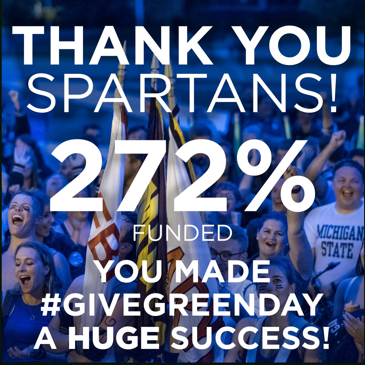 MSUMarchingBand's tweet photo. A HUGE thank you to the @msualumni and band fans who helped make #SMBJackets the #Givegreenday campaign with the most donors! Your support will keep this great tradition going strong! https://t.co/nGOMSNEwkQ