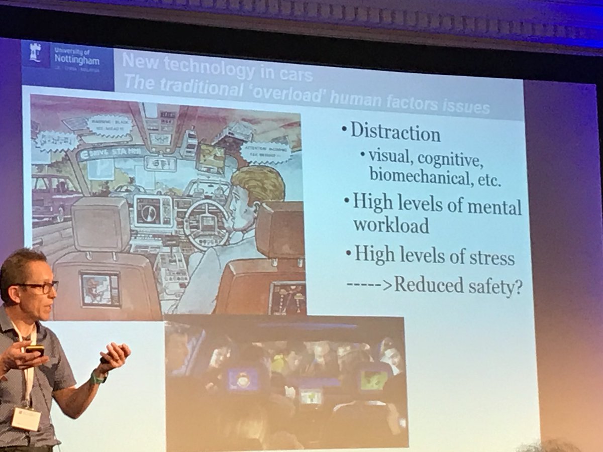 AndyProctorPNT's tweet photo. Prof Gary Burnett @UniofNottingham talking about human factors, autonomy, design and tech in vehicles. #inc2017 human factors so important https://t.co/jPa3t99jIU