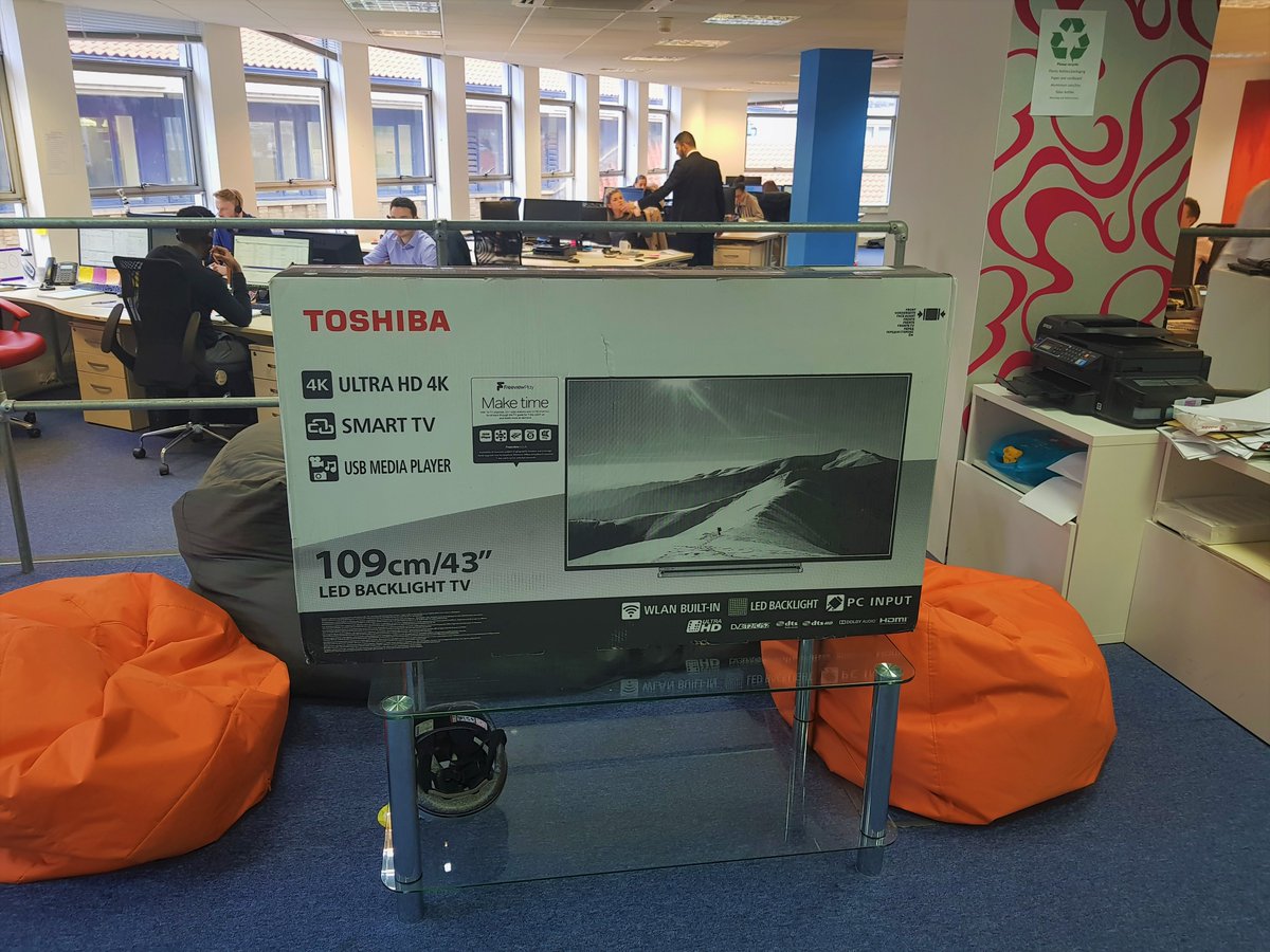 EngageTechLtd's tweet photo. One Lucky EngageTech Delivery Member is going home with this massive 42" TV before Christmas! Fancy getting involved with competitions like these then get your CV over! #sales #christmas #incentive #tv #42inch https://t.co/ZQte2A64ls
