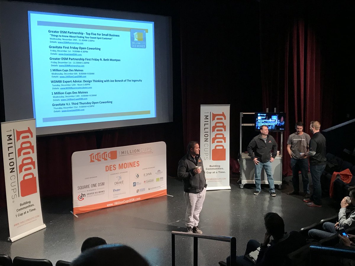 jackbergstrom's tweet photo. @1MillionCupsDSM watching presentation by #CommandApp. Great! https://t.co/N3sS6FmJzM