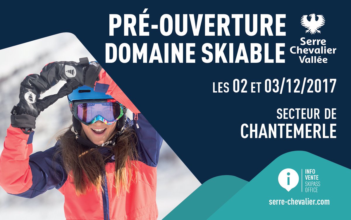Surprise ! 😱 Grâce à la neige, au froid et à notre super équipe de préparation des pistes, Serre Chevalier fait sa pré-ouverture partielle ce weekend le samedi 2 et dimanche 3 décembre sur le secteur de Chantemerle ! Tarifs unique : 20€ la journée ⛷️#serrechevalier