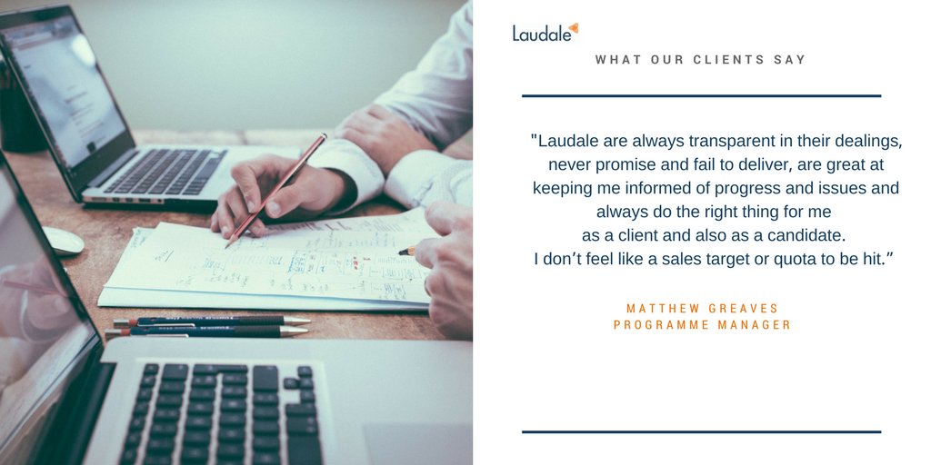 LaudaleHQ's tweet photo. We have a straightforward approach to business and believe that you should enjoy working with your executive search partner - this is what our clients say... #LaudaleApproach https://t.co/xlXooGouGx