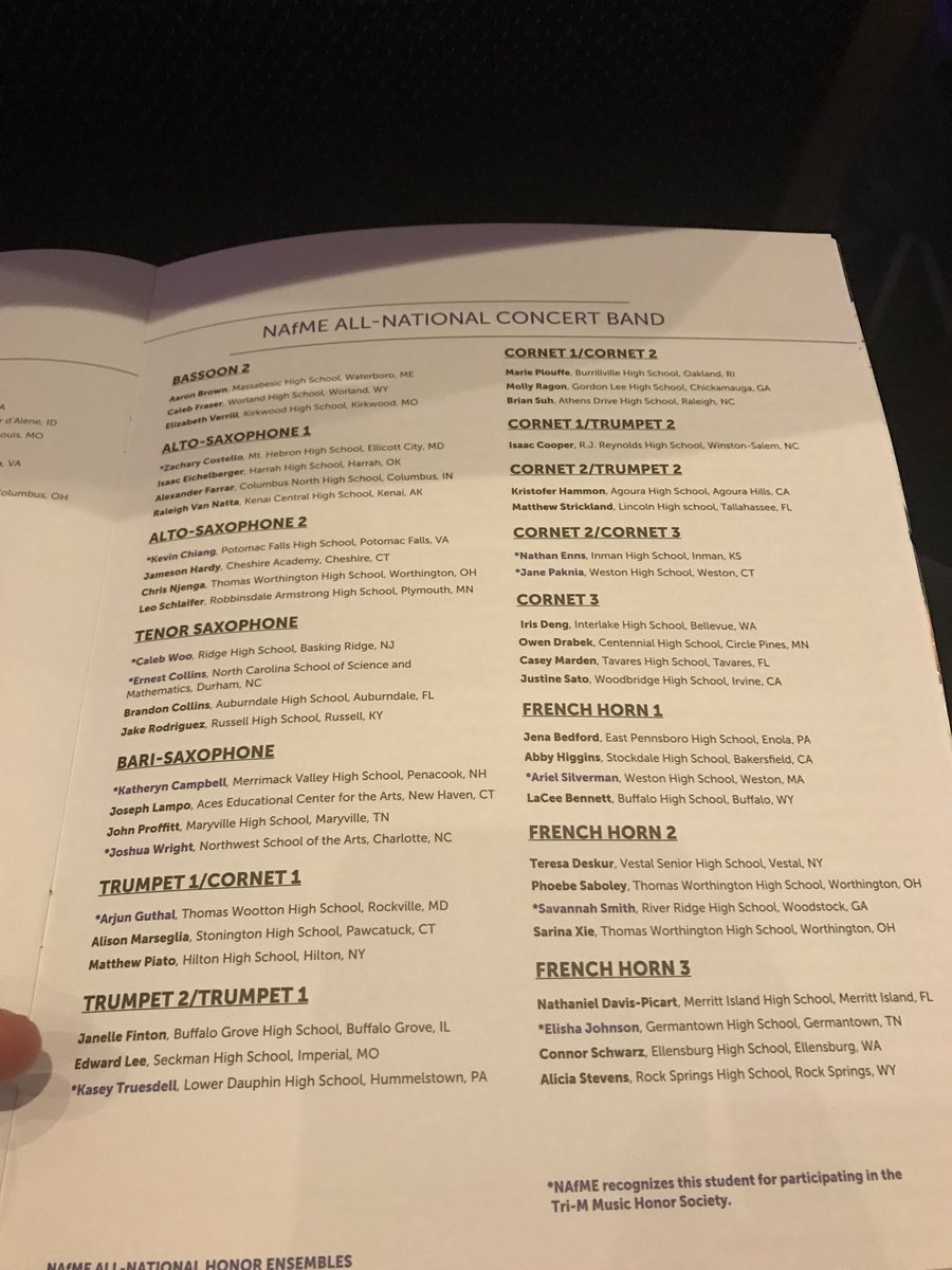 JaguarBands's tweet photo. NAfME All-National Honor Band!!!  Go Nathan Lee!!! https://t.co/DUB6lFoAYT