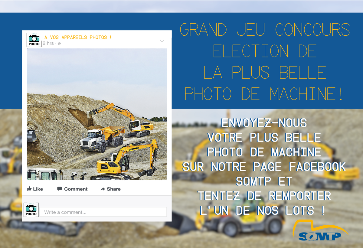 SOMTP_distrib's tweet photo. ÉLECTION DE LA PLUS BELLE PHOTO DE MACHINE !
Le principe est simple : photographiez une machine (avec un coucher de soleil, sur un chantier, etc. Soyez originaux 😉 )
Envoyez-nous votre photo à l’adresse suivante : communication@groupe-avlo.fr
Cadeaux à la clé ! https://t.co/6BBMd7xbDc