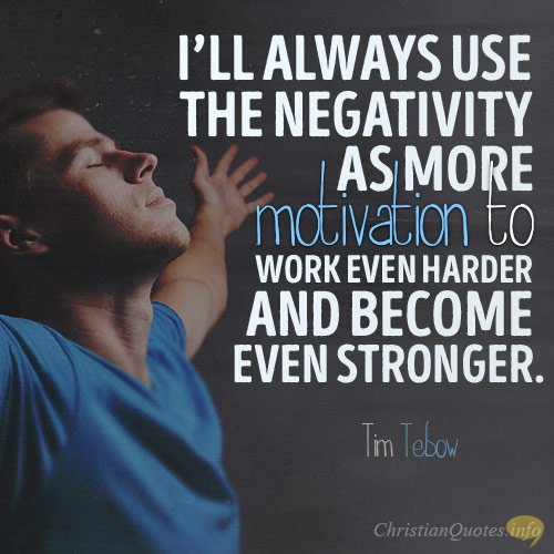 kevran_int's tweet image. "I’ll always use the negativity as more motivation to work even harder and become even stronger.” – Tim Tebow ow.ly/TqYT30gTres