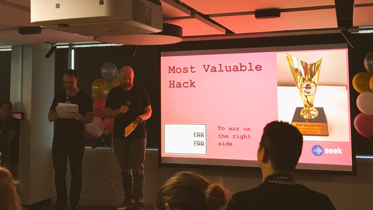 SEEK_Geek's tweet photo. We have a draw!! She SEEKs Tech and BrandAid both take out the award for Most Valuable Hack #hack9 https://t.co/ccsptebmGk