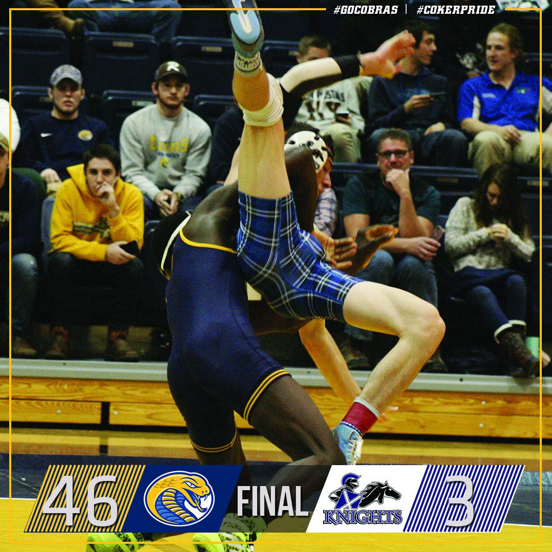 #CokerWREST wins in DOMINATING fashion over St. Andrews! #GoCobras #CokerPride #FearTheFangs