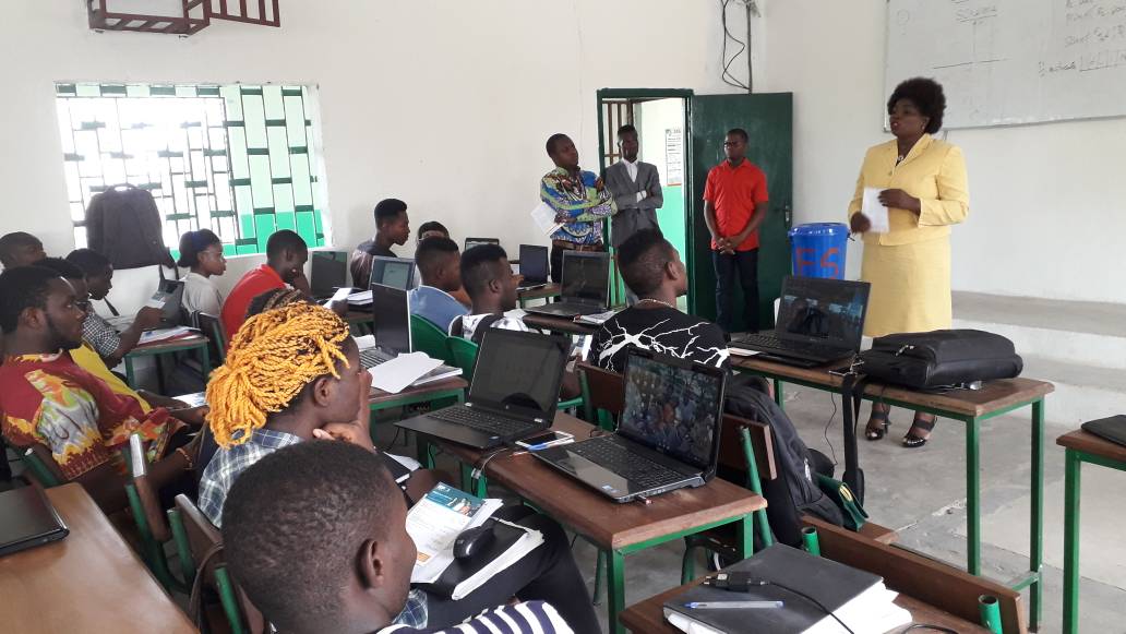 PMICmrChapter's tweet photo. Outreach session with students of ESIAC Douala! With @OliveBUME @Hervé Noubissie, VP Prof Dev and Modeste Ekambi University liaison all volunteers of the chapter! @stevmak @clombolo @pmief https://t.co/Ll5JmjIo0H