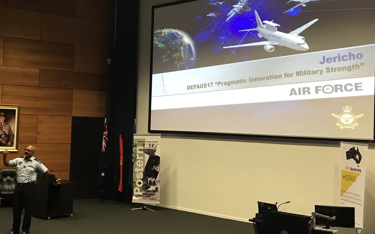 DEF_Aus's tweet image. Session 3 of #DEFAus17 on #PracticalInnovation with Jerome Reid of @Aus_AirForce has just commenced.