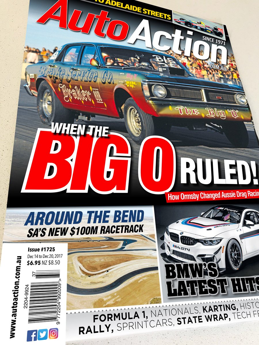 JustDragRacing's tweet photo. Aussie drag legend, the Big O Larry Ormsby’s sensational new book, “The Ford Years” is the front cover feature of this week’s @Auto_Action - on newsstands now! 

@ANDRADragRacing @400Thunder #DragRacing https://t.co/KzwuHpI6kC