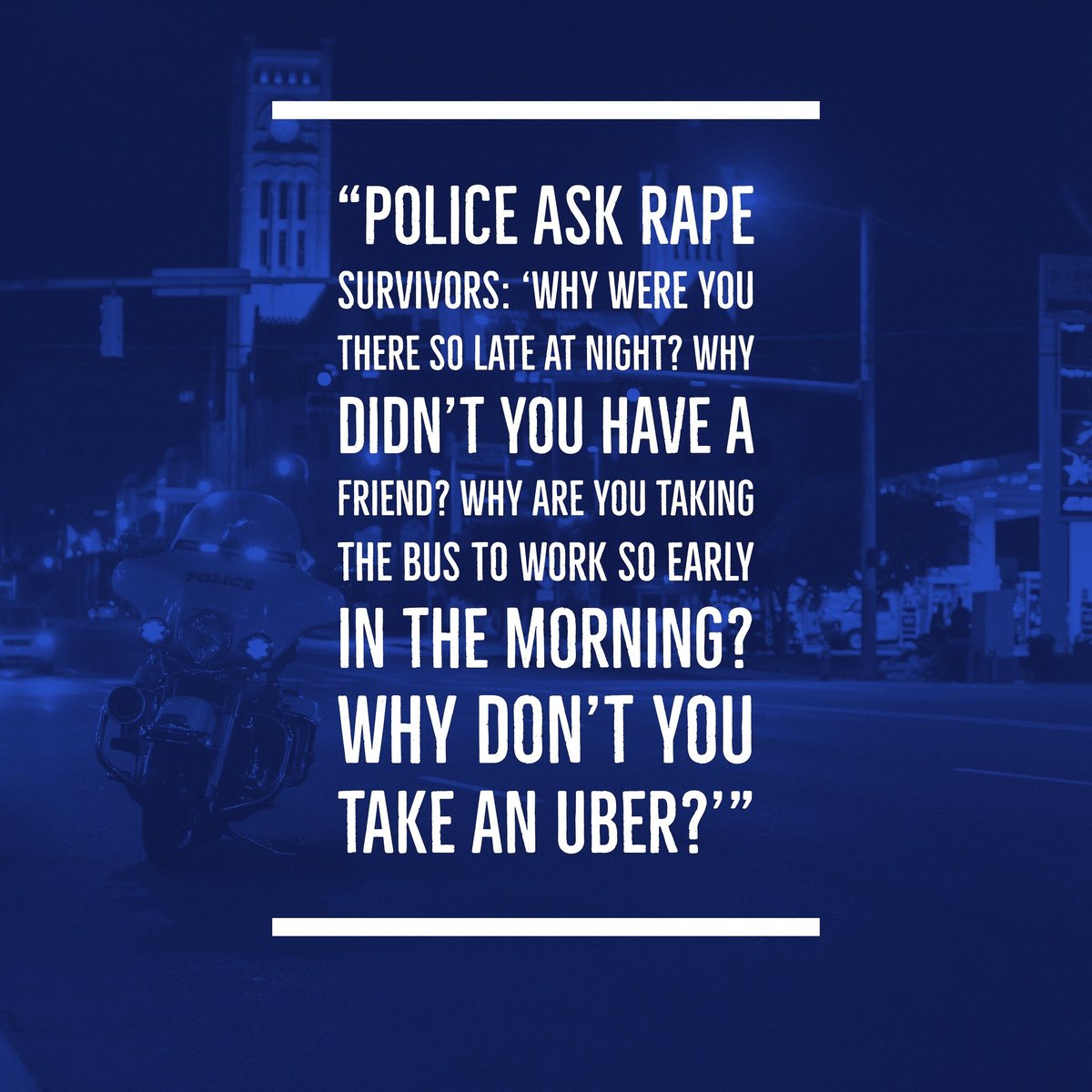 MPD_150's tweet photo. "Well, you should really wear leggings, you should get a buddy to go with you, don't ever do this again." -Minneapolis Police to Rape Survivor
#MPDtruth #policefree #Minneapolis #victimblaming #survivorsupport #150yearsisenough https://t.co/rA1QOAhK6x
