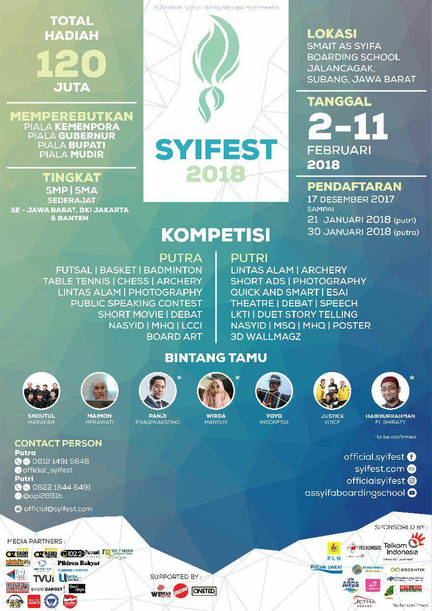 Daftarkan sekolah kalian di kompetisi <a href="/officialsyifest/">As-Syifa Festival</a> !!!