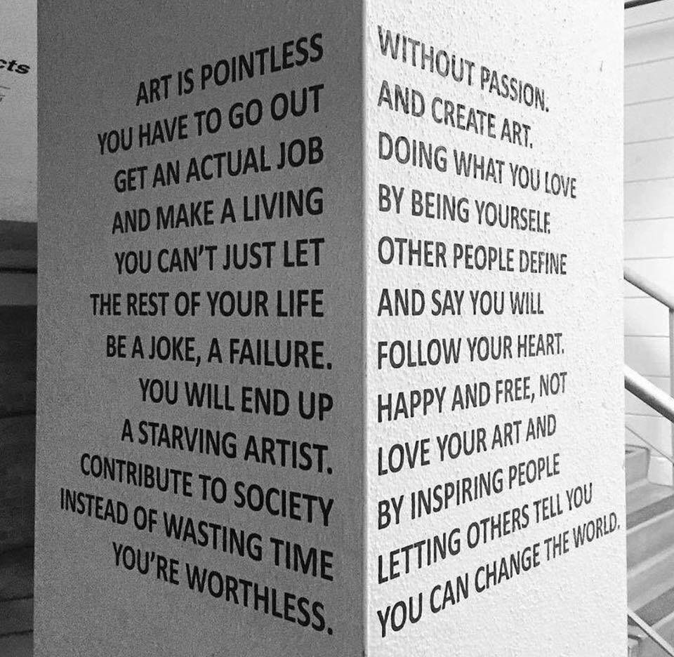 There will always be people who don’t understand your passion to create, but don’t forget, there is always another side to the story. 

“Instead of wasting time letting others tell you you’re worthless, you can change the world.” 
#MidweekMotivation