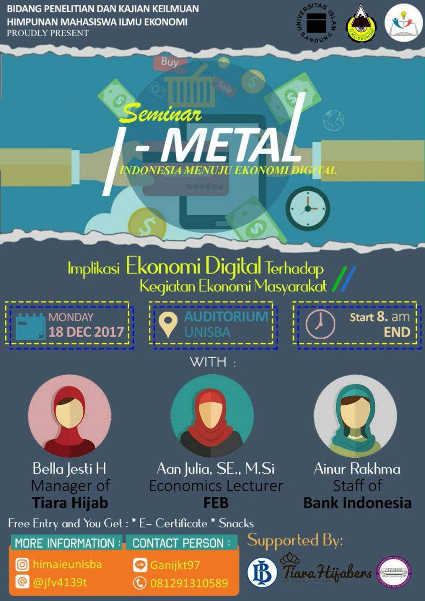 Assalamualaikum wr.wb
[SEMINAR I-METAL]
Kami tunggu kehadiran kalian! 😊
___
Bidang Multimedia dan Social Network
#HIMAIENEFo