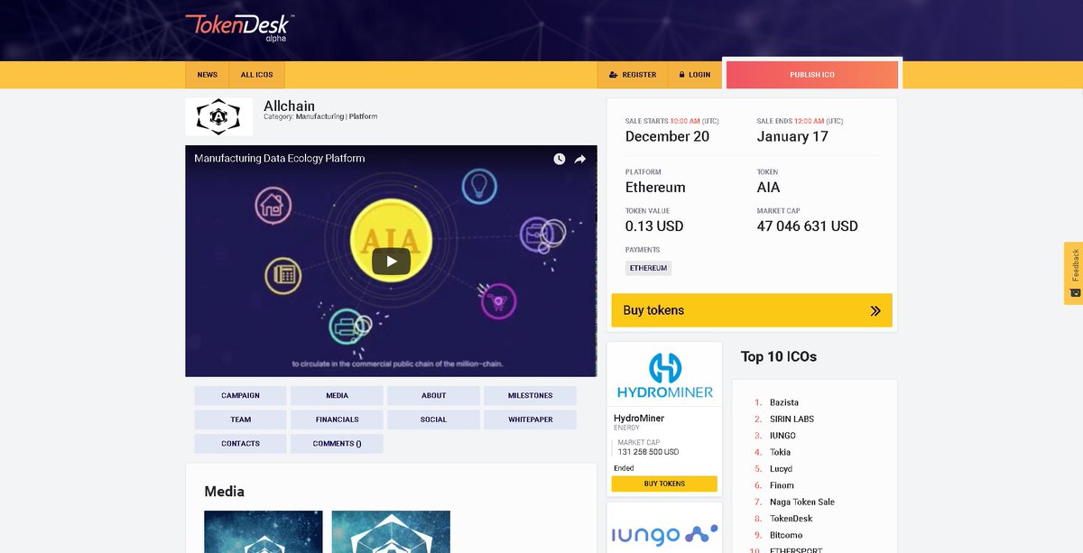 ALLCHAIN_AIA's tweet photo. ALLCHAIN has get on the other international ICO platform.
Clicking on the link for more information.
https://t.co/Szx1wz4Cy3 https://t.co/1r9zj87buG