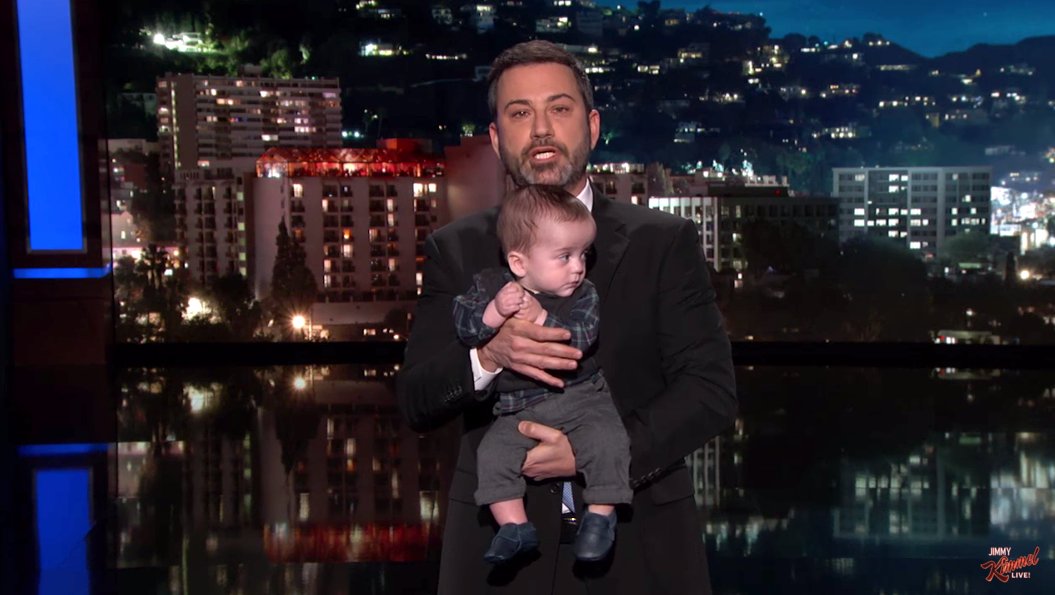 MarlowNYC's tweet photo. Watch this: @JimmyKimmel, cradling his son Billy in his arms, delivers tear-filled plea for Children's Health Insurance Program https://t.co/Vz8KFHDTTE https://t.co/76reQP8tu1