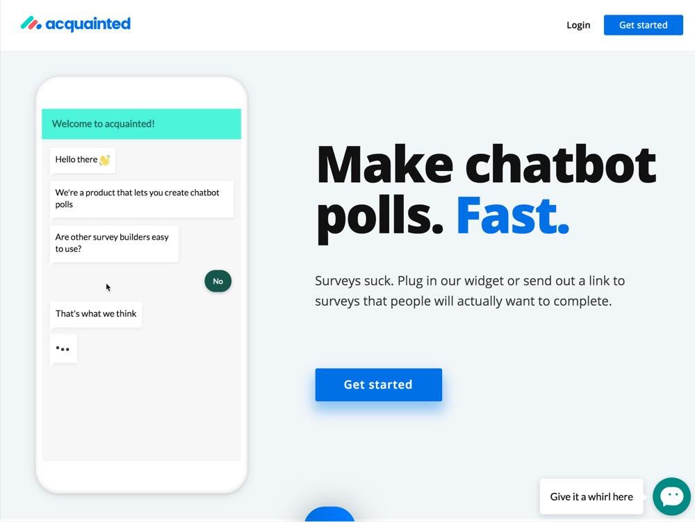 PasswordCrypt's tweet image. Acquainted: Create chatbot polls  btl.st/2iRcY34 via @BetaList
