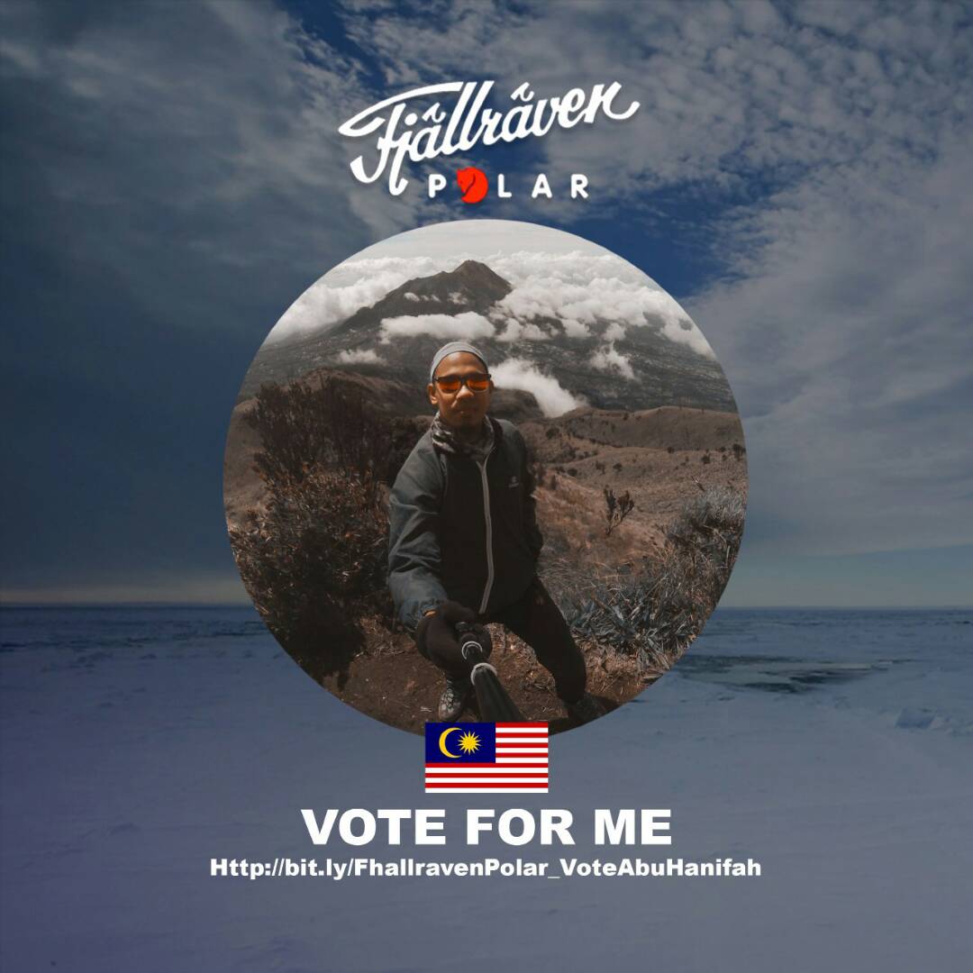 Jom undi <a href="/abuhanifahhh/">🇲🇾 AbuHanifah</a> utk menjadi rakyat Malaysia pertama menyertai Fjallraven Polar.
Klik link &amp; undi polar.fjallraven.com/contestant/?id…

<a href="/twtbackpackers/">Twtbackpackers ➐</a> <a href="/backpackerzmag/">BackPackerz</a> <a href="/twt_hikingMY/">Hiking Malaysia 🇲🇾🇵🇸</a> <a href="/akubudakgunung/">AkuBudakGunung™</a> <a href="/NatureHunterz/">Nature Hunterz</a> <a href="/BackpackersMsia/">MalaysianBackpackers</a>