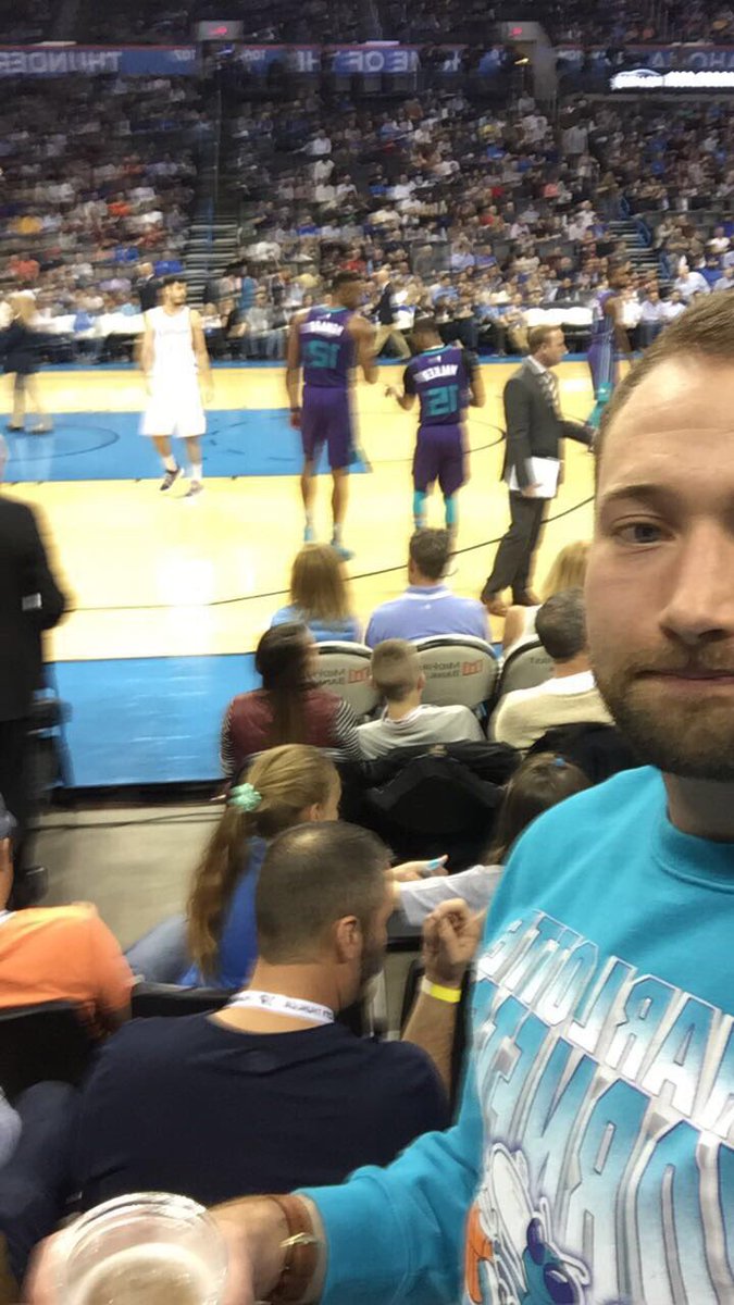 im_dirtydave's tweet photo. @hornets when you’re the only one reppin the Hornets in OKC tonight! #BuzzCity https://t.co/uyl1sjaCjF
