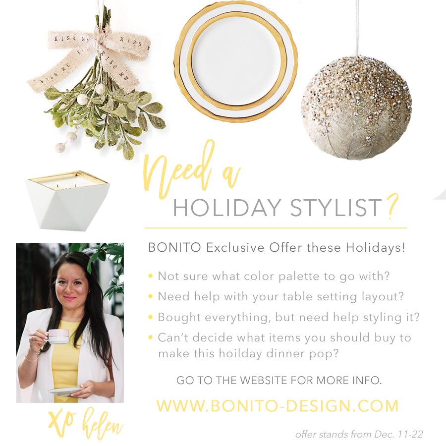 bonitodesign's tweet photo. Here is an Exclusive Holiday Service where I can help you virtually with planning and prettifying for your guests/family. Click on website link to read more. https://t.co/dvGFqKhM49
#bonitodesign #holidays https://t.co/A5maEOurip
