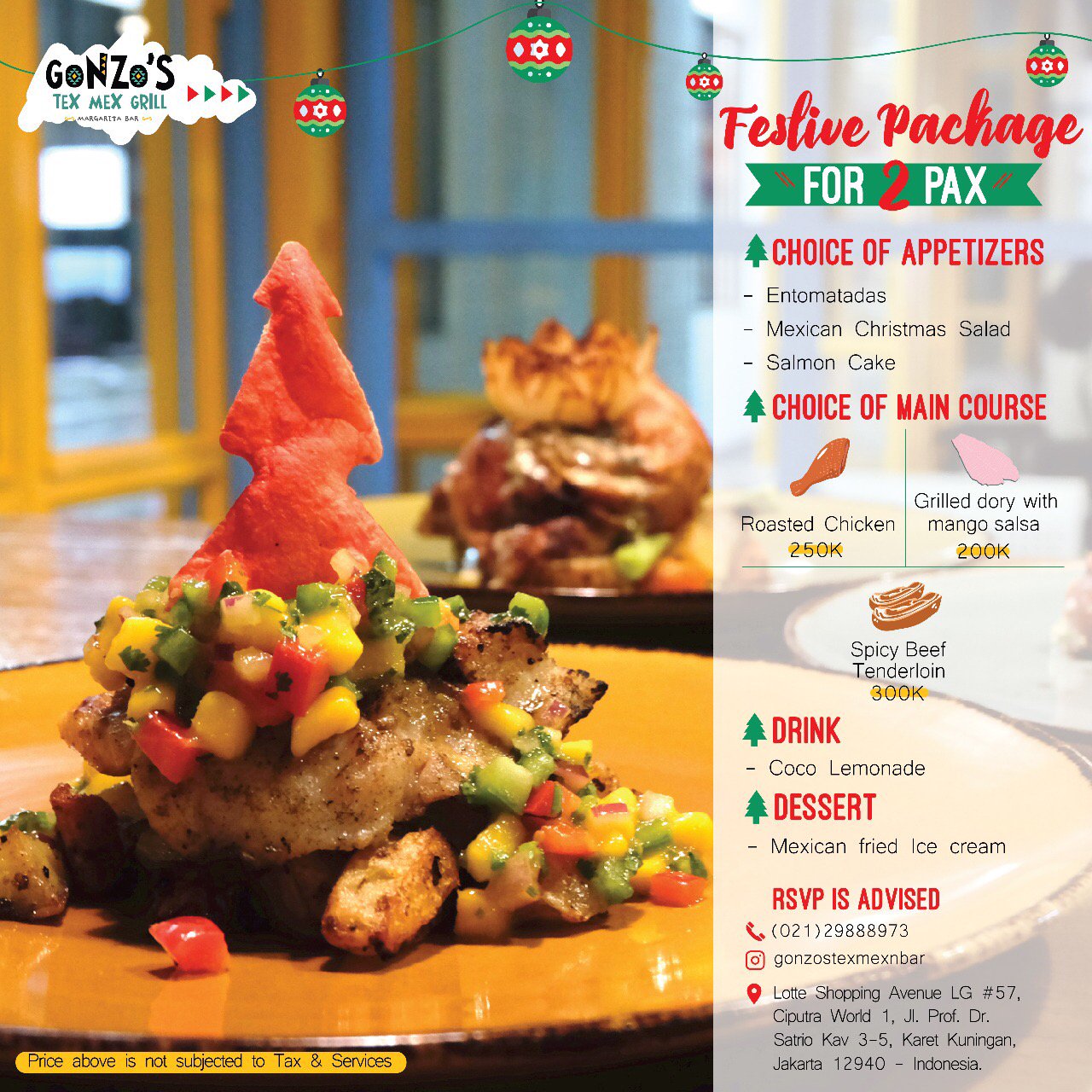 LOTTE MALL Jakarta on Twitter: "Holiday season is coming! eating some good with your beloved ones is a great choice! Tex Mex Grill festive package! try various choices
