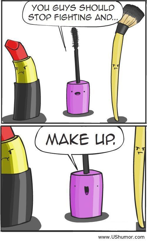 trySUGAR's tweet photo. When you wish for your cosmetics to get along, for REAL!
Got any other make-up puns for us? Share it in comments.
#MakeupHumour #PunIntended https://t.co/TZNaGzQ3R0