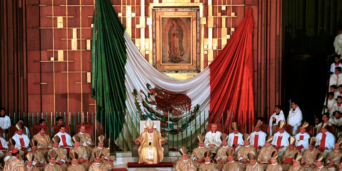 AleteiaEN's tweet photo. Our Lady of Guadalupe and St. John Paul the Great https://t.co/cBwlAZmn34 https://t.co/Vz9Om1qphC