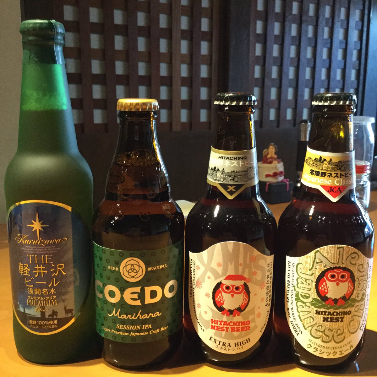 unosuke_tokyo's tweet photo. クリスマス的なツラ構えが揃いました
#軽井沢ビール
#プレミアムクリア
#coedo
#marihana 待ってた!
#ネストビール
#クリスマスラベル
#extrahigh
#japaneseclassicale
#クリスマスって何それおいしいの https://t.co/NlEcS864uT