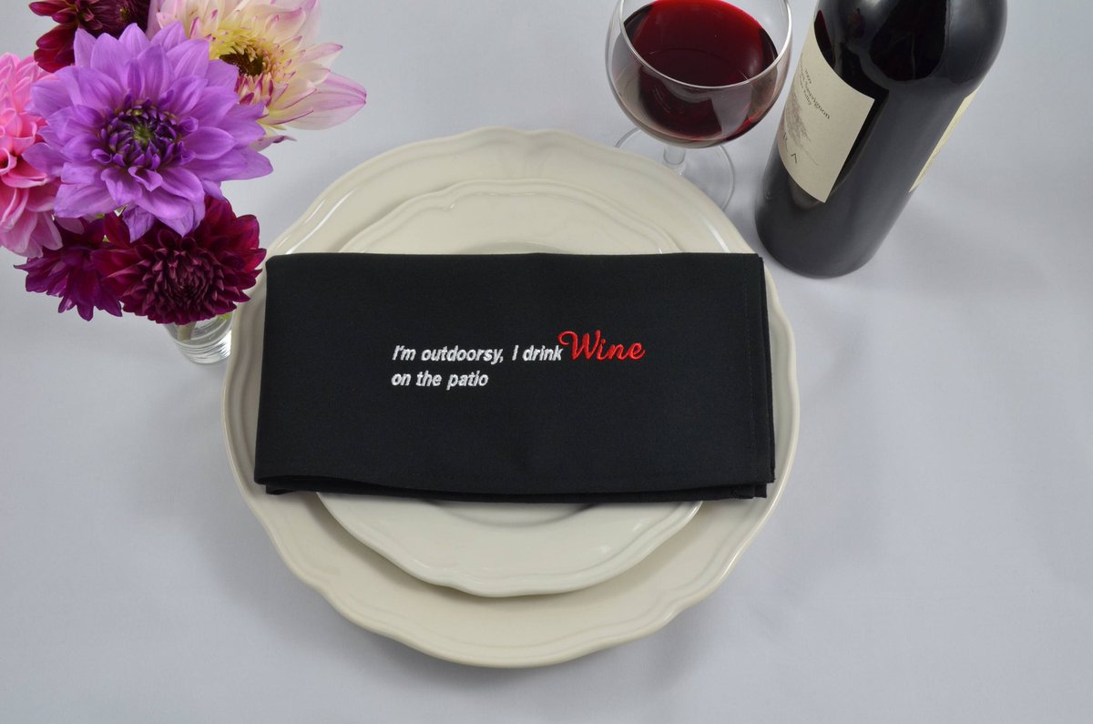 FPLinens's tweet image. Excited to share the latest addition to my #etsy shop: I'm Outdoorsy, I Drink Wine On |The Patio, Cloth Dinner Napkin, Napkin, Wine Quote, Embroider, Personalize, as Linen, Cotton, Polyester, Party etsy.me/2B6pqpW #embroidery #napkins
#winequotes