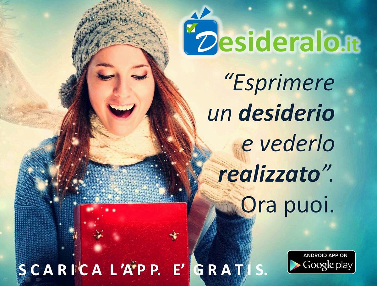 "Che ansia da regali..."
"Come faccio a fargli capire cosa voglio?"
"I regali brutti poi li devo riciclare..."
BASTA! Oggi c'è DESIDERALO
Scarica l'App da Google Play Store
#Natale #Regali #soluzione #app #madeinitaly #startup