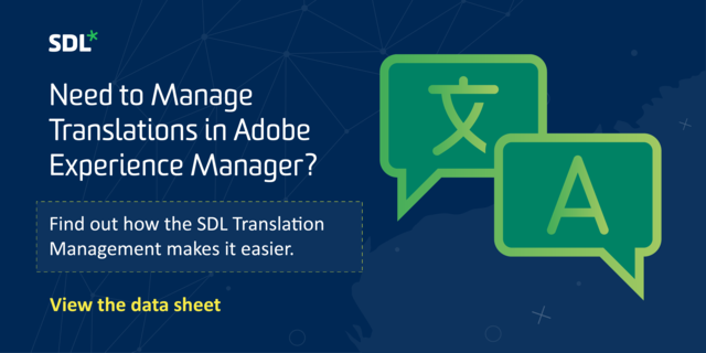 nwatson69's tweet photo. The best gets even better! #AdobeExperienceManager now with SDL integration for easy to use, high quality and scalable #Translation management https://t.co/9V31kY3ygY via @SDL https://t.co/Q64s4sWlxG