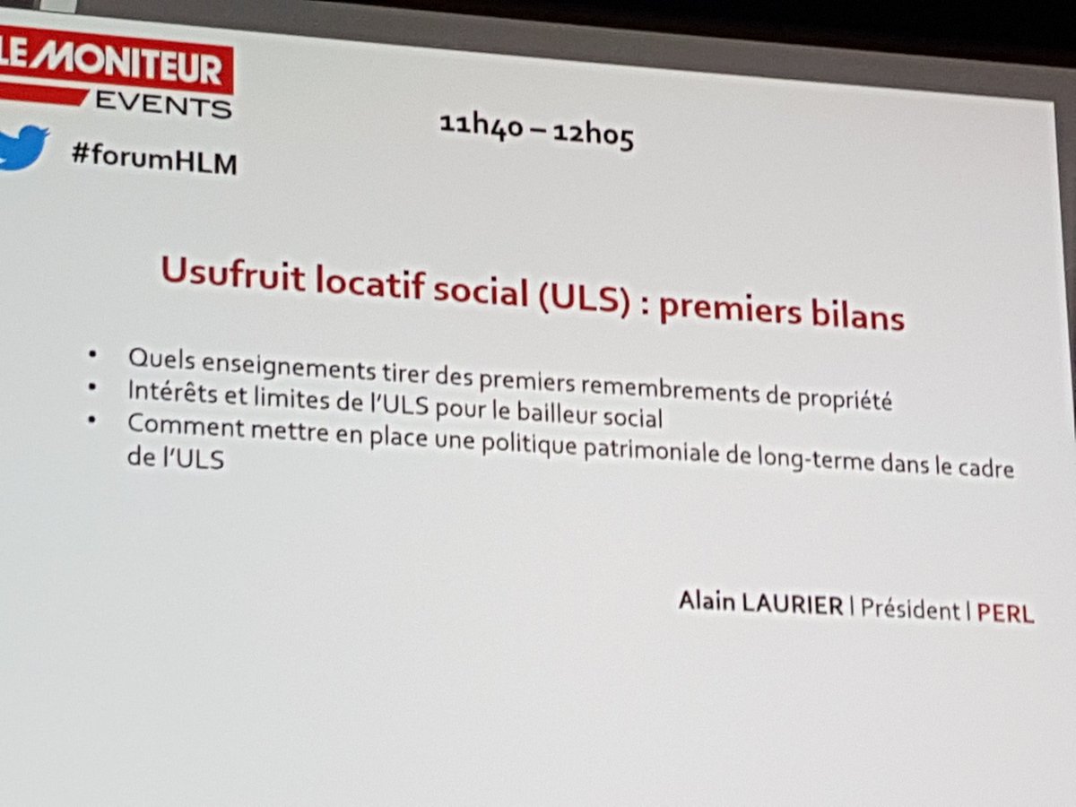 PhMENIGOZ's tweet photo. Alain Laurier - Perl, des premieres operations de remembrement d'opérations en  Usufruit locatif social réalisées avec succes, le secret : Anticiper de 2 ans le remembrement. #forumHLM https://t.co/Vu6vmwxw6J