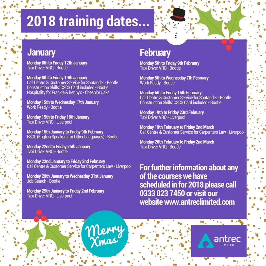Antrec_Limited's tweet image. Unemployed? Why not start the new year off with one of Antrec's work ready training programmes. We link with employer partners to guarantee each learner an interview. Gain a qualification &amp;amp; improve your chances of gaining employment. 🎁🎁🎁