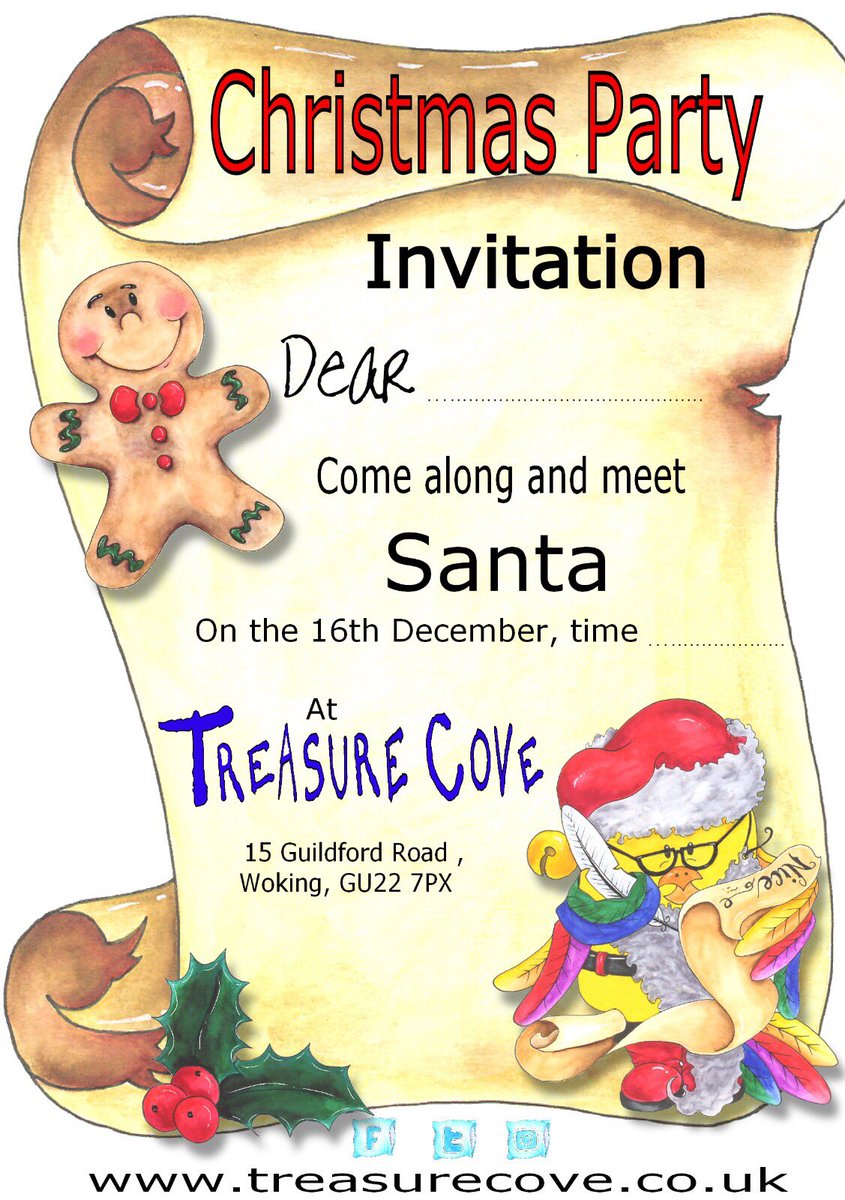 SurreyFamilyMag's tweet photo. RT @treasurecove8: Our party sessions are booking well for our Christmas Day this coming Saturday. Give us a call on 01483 725526 to book a space. Playtime, Christmas craft and visit with Santa #festivefun #festiveplay https://t.co/e6foAFfijy