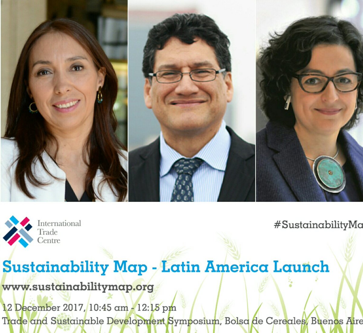 ITC_sustainable's tweet photo. Join us today at our the launch of #SustainabilityMap - https://t.co/z7XdxQrcBw - in Latin America at the #TSDS2017 of @ICTSD at the Bolsa de Cereales, room 3, 10.45-12.15 to discuss the importance of sustainable, inclusive and traceable value chains. #MC11 #SDG12 #GlobalGoals https://t.co/I0WnZsX2ca