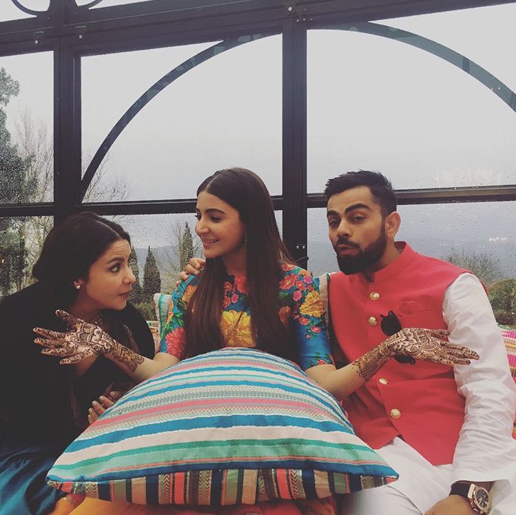  @AnushkaSharma &  @imVkohli during their Mehendi Ceremony   #VirushkaWEDDING  https://instagram.com/p/BcmRlNynRh0/ 