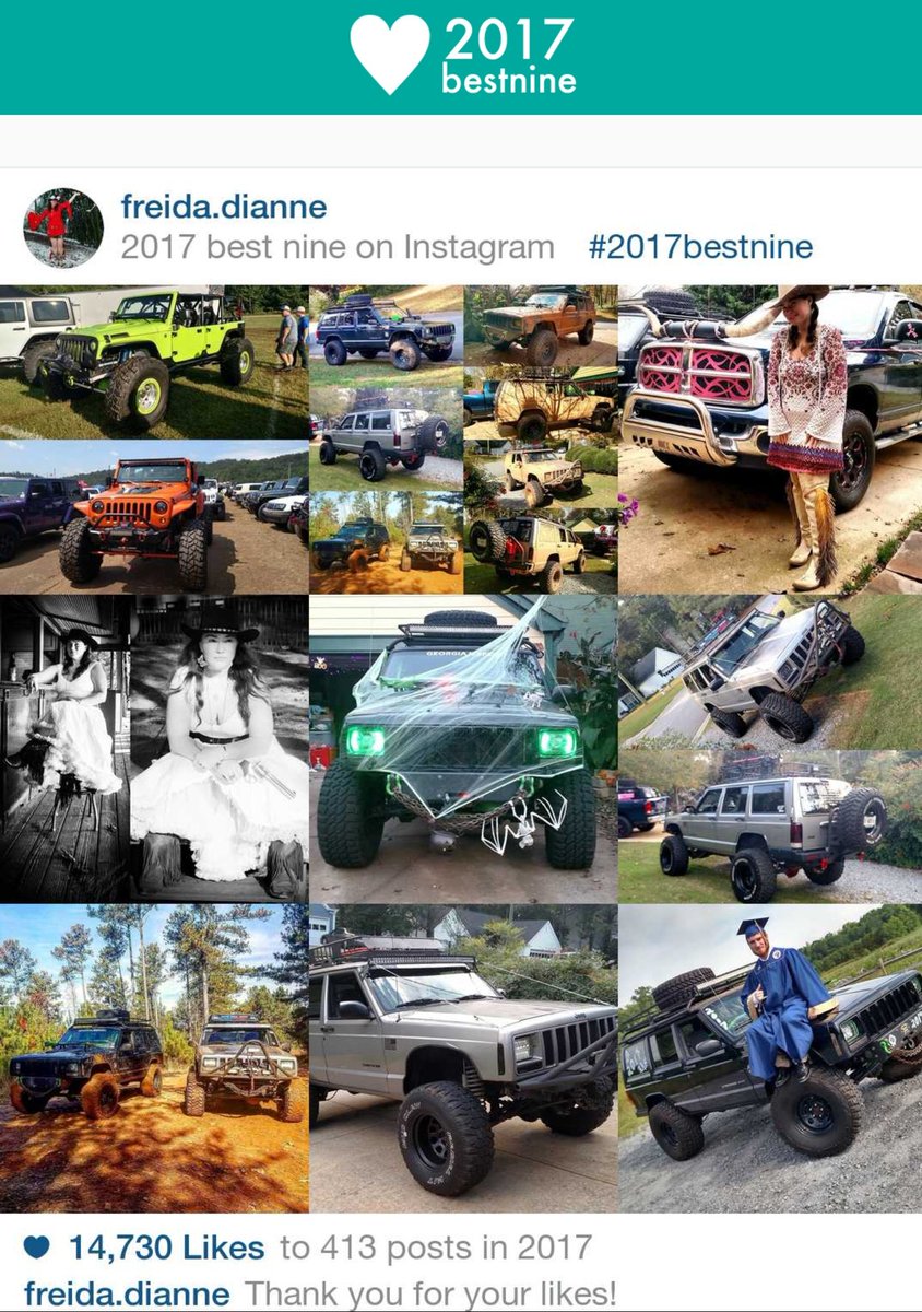 Freida_Dianne's tweet photo. Here's to a Jeeptastic #Moparfam 2017 w/XJ jeepin' Sons & to a #Mopar rific New Year and Blessingz to all!! *📝 #dearsanta 🎅 #hellcrate 😈.. pretty pleaze..?!!!! 🙏😇 #sgkf 🎗️
My #2017bestnine - https://t.co/Drv2goKUAQ https://t.co/x95Iqlethf