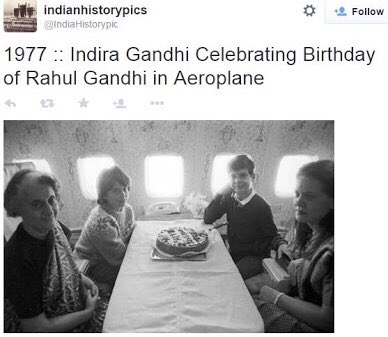 dishanian's tweet photo. Pic 1 2017 
Pic 2 1977 
किसका जीवन अलीशान है 40 साल पहले aeroplane मे birthday मनाने वाले का या... @rssurjewala बता दीजीये जरा https://t.co/WyIl7ddw3P