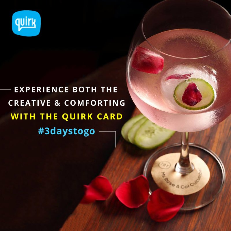 Quirk_Blr's tweet photo. Only 3 more days, till you can experience something extra special with your Quirk Card! Any guesses what it could be?

#QuirkCard #Bangalore #3DaysToGo https://t.co/Tsv9rsuNO9