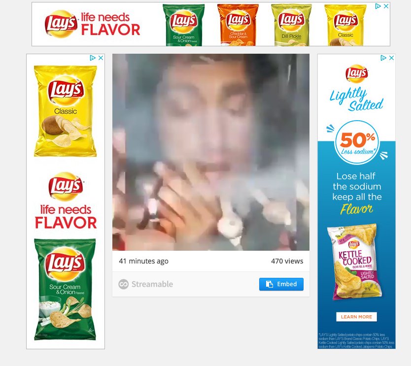 diabolical_mark's tweet photo. @LAYS ad on a video of a guy smoking three bowls of meth at once, then he takes a giant bong hit. Salty and delicious. https://t.co/WYLjeiCBKS