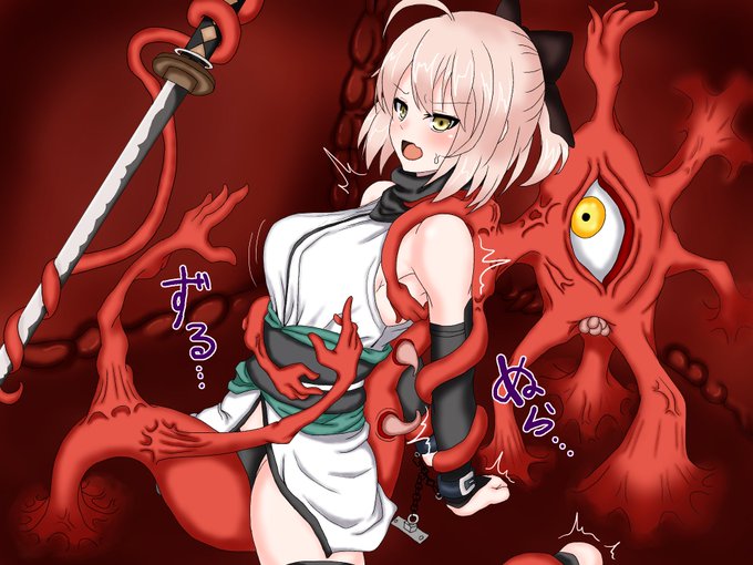 この前ゲーセンで沖田さんのフィギュアとれたんで、記念に描きました。
拘束されて乳首を責められちゃっている感じです。 