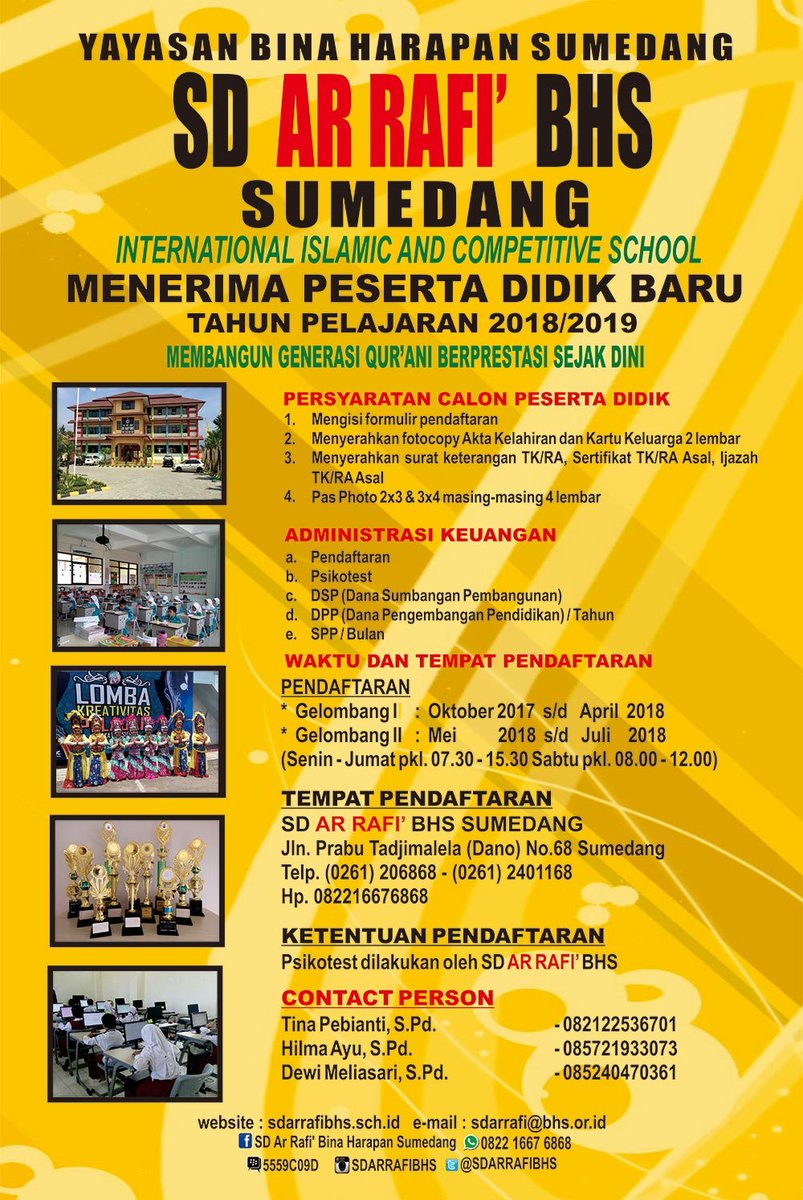 sdarrafibhs's tweet photo. Penerimaan Peserta Didik Baru SD Ar Rafi' BHS
Tahun Pelajaran 2018/2019

Info lengkap: https://t.co/ExabGHoa4h https://t.co/NBTOetGGLi